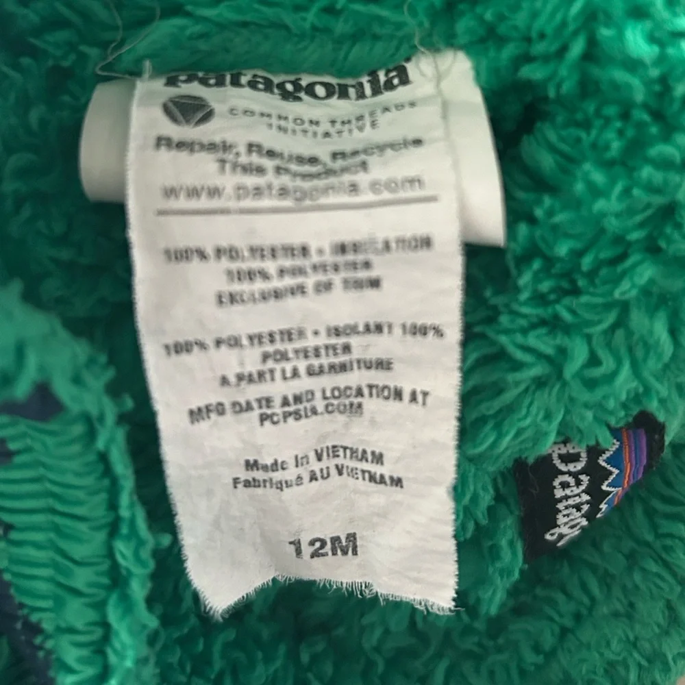 Patagonia Baby Reversible Tribbles Pants Fleece Lined Snow Pants Hedgehog Sz 12M